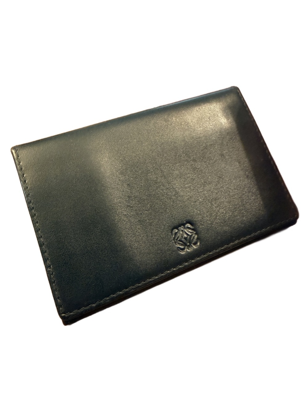 Loewe Black Leather Anagram Slim Card Holder Wallet